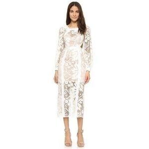 Alice McCall Cream You've Got Love Guipure Lace Tiered Maxi Dress Boho Bridal